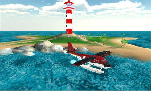 Plano mar: imagen 3D simulador de vuelo