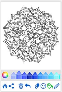 Flowers Mandala coloring book image