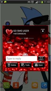 GO SMS imagen roja del corazón
