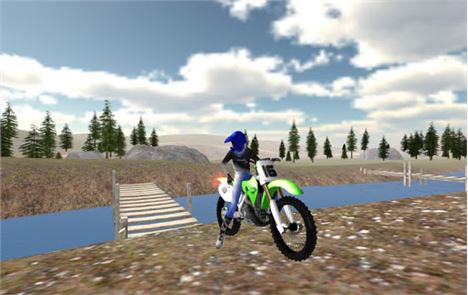 imagen 3D de carreras campo a través de la bici