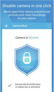 Cámara bloques en la imagen espía-malware -Anti