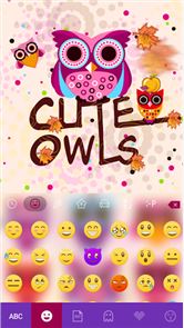 Cute Owls Emoji Keyboard Theme image