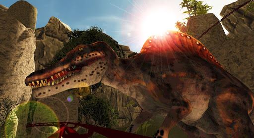 imagem RollerCoaster VR real do dinossauro