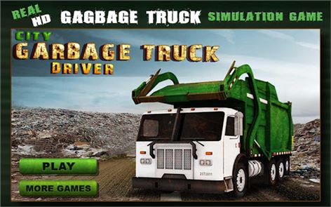 Cidade Garbage Truck Driver imagem 3D