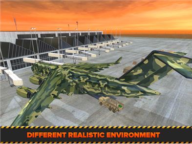 Exército Avião de carga Aeroporto imagem 3D