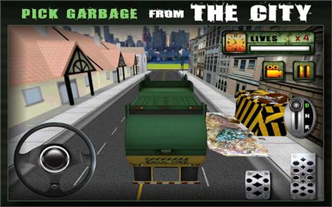 Cidade Garbage Truck Driver imagem 3D