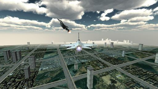 Jet Avião de combate Cidade imagem 3D