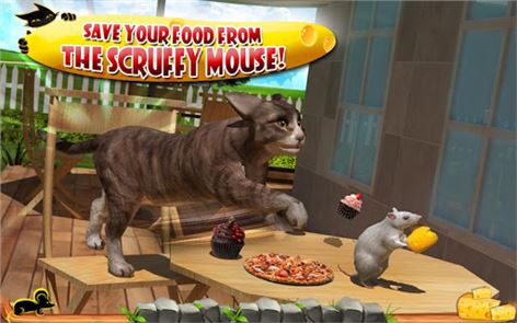 Gato loco vs. la imagen del ratón 3D