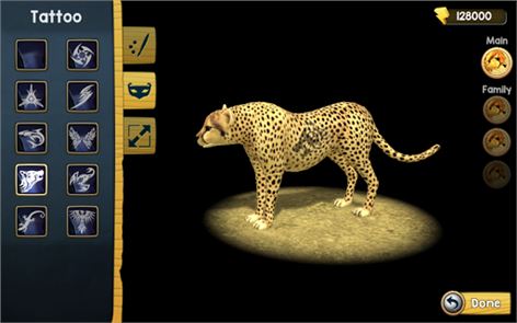 imagen salvaje del guepardo Sim 3D