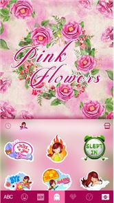 la flor rosada Emoji KikaKeyboard