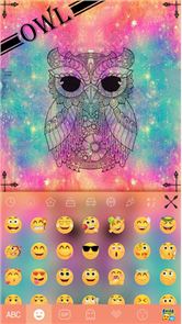 imagen Teclado tema del búho Kika Emoji