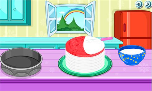 imagem Arco-íris do bolo de aniversário cozinhar