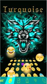 Turquoise Emoji Keyboard Theme image