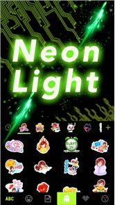 la imagen del teclado Emoji Kika luz de neón