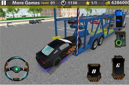 3D Car transport trailer truck image