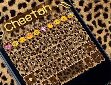 imagem Teclado tema Cheetah Emoji