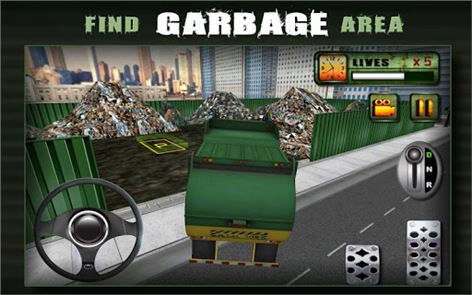 Cidade Garbage Truck Driver imagem 3D