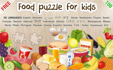 Imagem de quebra-cabeça de comida para crianças