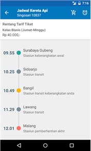 Indonesia imagen horario de trenes