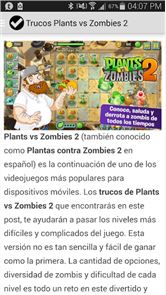 Trucos Plants vs Zombies 2 imagen