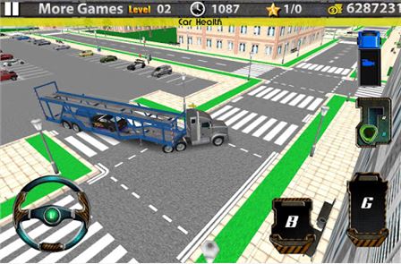 3D Car transport trailer truck image