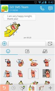 GO SMS Pro Bobo&imagen Plátano Etiqueta