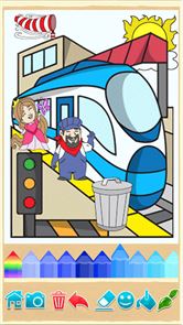 Train drawing game for kids image