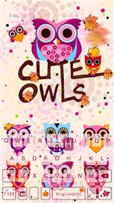 Cute Owls Emoji Keyboard Theme image