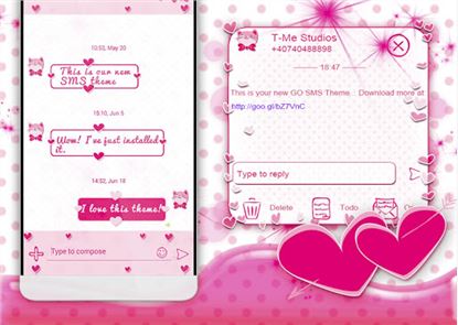 Pink Love SMS image