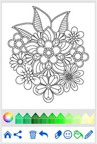 Flowers Mandala coloring book image