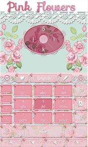 Pink Flowers GO Keyboard Theme image