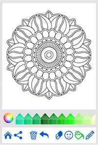 Flowers Mandala coloring book image
