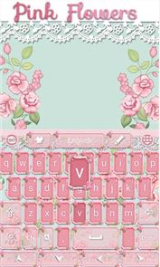 Pink Flowers GO Keyboard Theme image